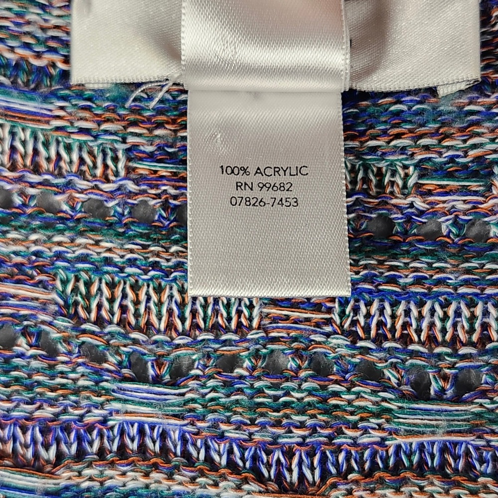 CJ Banks Multicolored Knit Cardigan Womens‎ 2X Open Front Short Sleeve Sweater - Picture 6 of 8